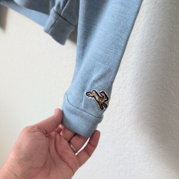 Tracksmith New England Run Merino Wool Quarter Zip Long Sleeve Running Blue XS - Picture 7 of 8